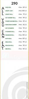 Sashimi Sushi Bar menu Egypt 2